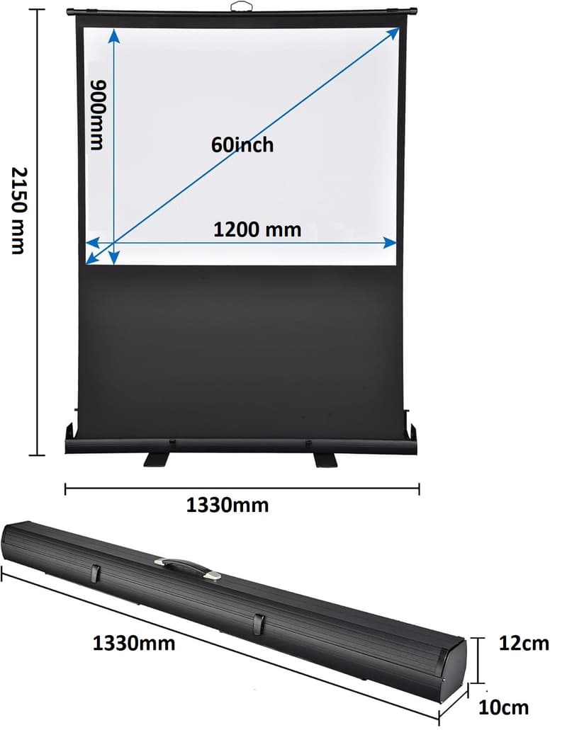 Peak 120×90 cm Taşınabilir Portatif Pull Up Floor Projeksiyon Perdesi F60 görsel 4