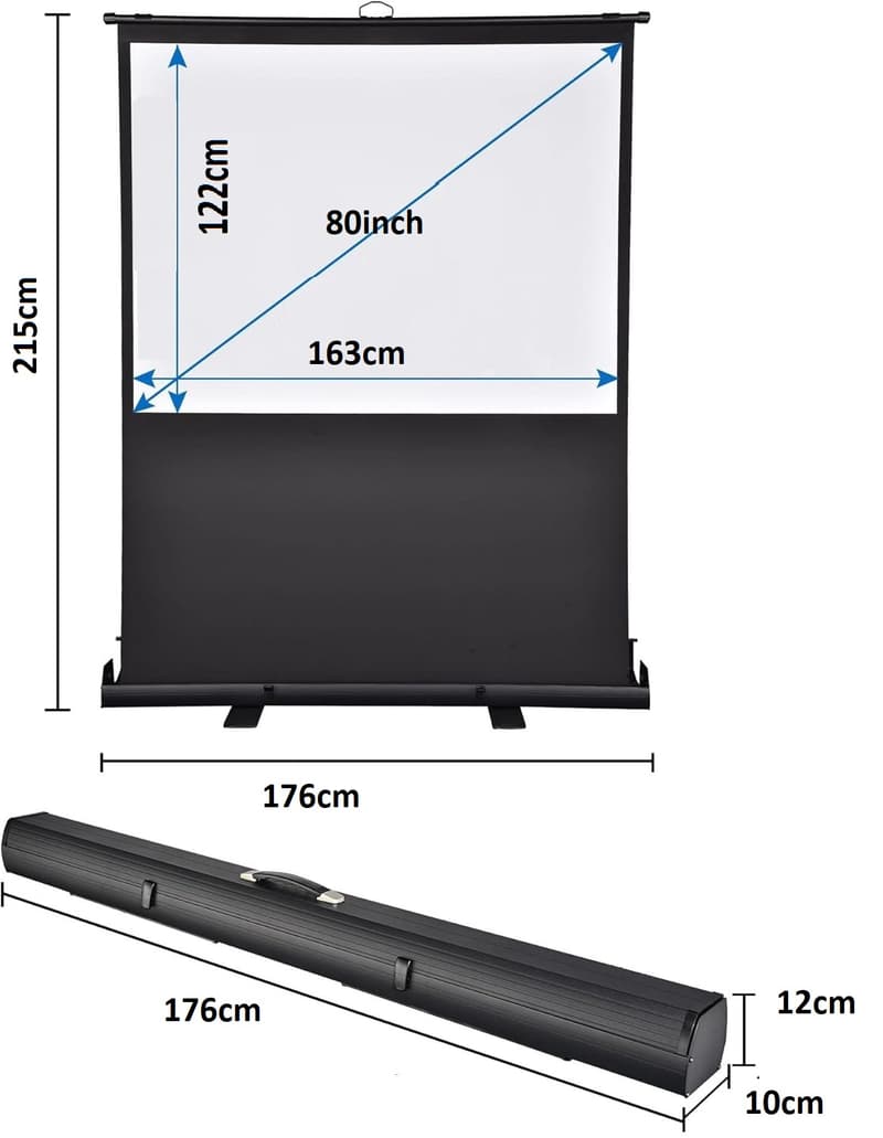 Peak 163X122 cm Taşınabilir Portatif Pull Up Floor Projeksiyon Perdesi F80 görsel 6