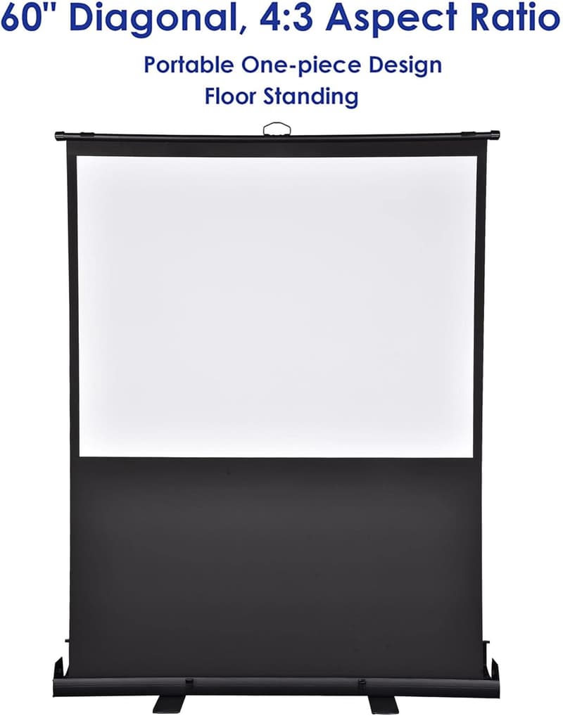 Peak 203X152 cm Taşınabilir Portatif Pull Up Floor Projeksiyon Perdesi F100 görsel 2