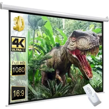Peak M120 240×200 cm Motorlu Kumandalı Projeksiyon Perdesi-Beyaz Kasa